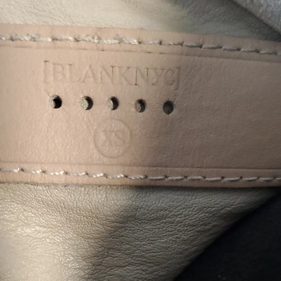 Blank NYC Cream Asymmetrical Faux Suede And Faux Leather Zip Up Jacket - Picture 2 of 15